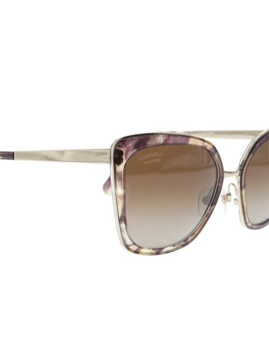 CHANEL Side logo sunglasses 4209 POLARIZED Lens Brown plastic/metallic Women main image 6